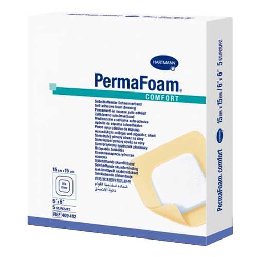 PermaFoam Comfort ПемаФом Комфорт губчатая адгезивная повязка 15 x 15 см в Живика