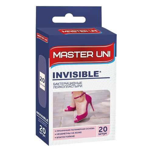 Пластырь Master Uni Invisible бактерицидный на прозрачной полимерной основе 20 шт. в Живика
