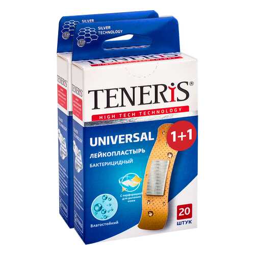 Пластыри TENERIS UNIVERSAL бактерицидные с ионами серебра 20+20 шт. в Живика