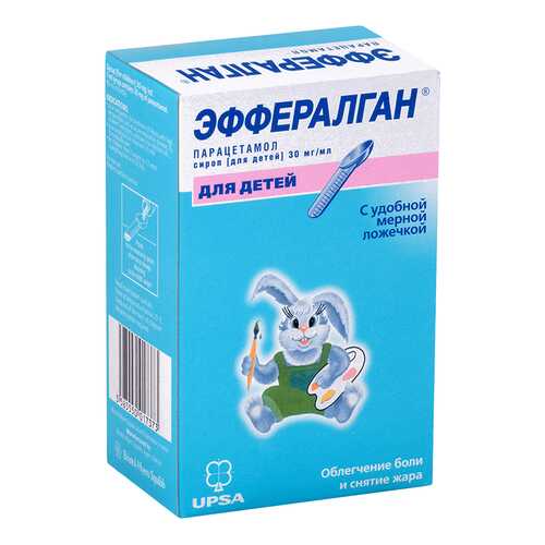 Эффералган сироп 30 мг/мл флакон 90 мл с мерной ложкой в Живика