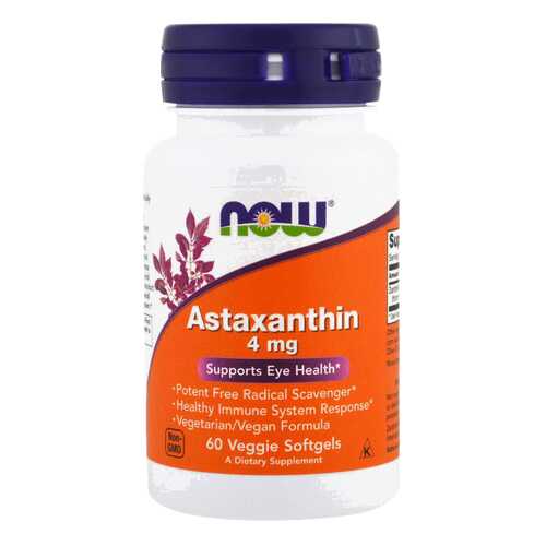 Для зрения NOW Astaxanthin 4 мг 60 капсул в Живика