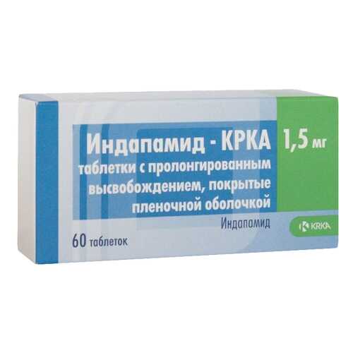 Индапамид-КРКА таблетки пролонг.п.п.о.1,5 мг №60 в Живика