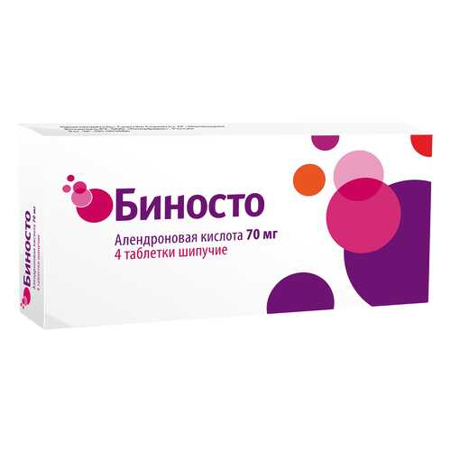 Биносто таблетки шип.70 мг №4 в Живика