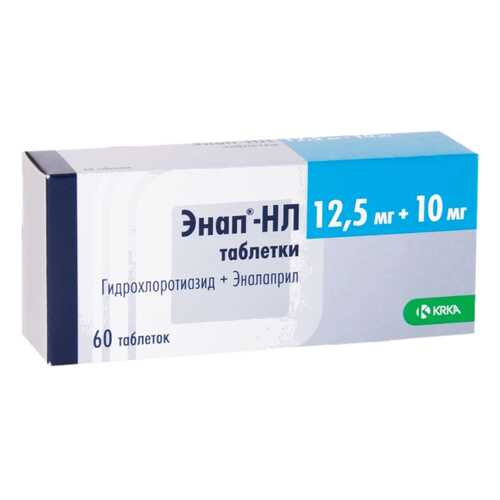 Энап-НЛ таблетки 10 мг+12,5 мг 60 шт. в Живика