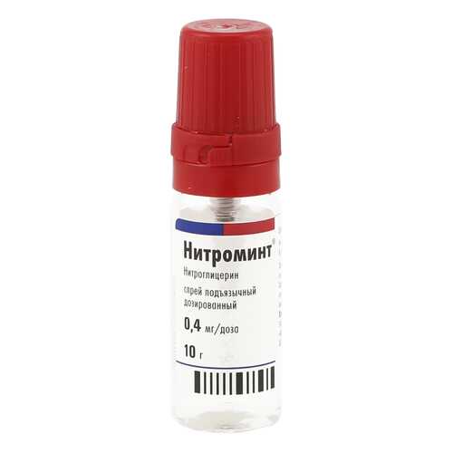 Нитроминт спрей 0,4 мг/доза 10 г 180 доз в Живика