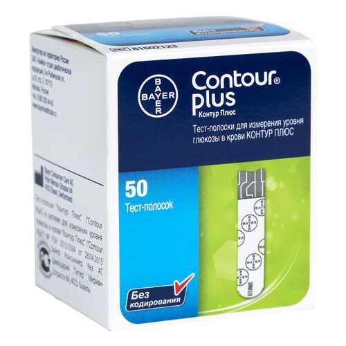 Тест-полоски для глюкометра Contour Plus 50 шт. в Живика