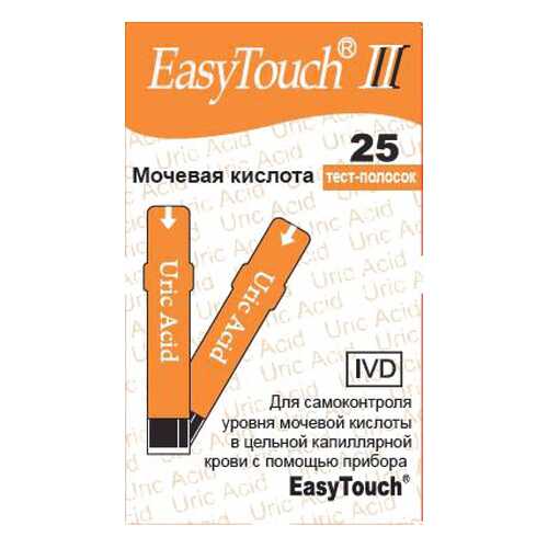 Тест-полоски EasyTouch на мочевую кислоту 25 шт. в Живика