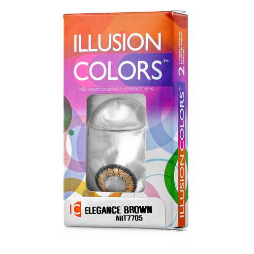 Контактные линзы ILLUSION colors Elegance 2 линзы -1.5D brown карий в Живика