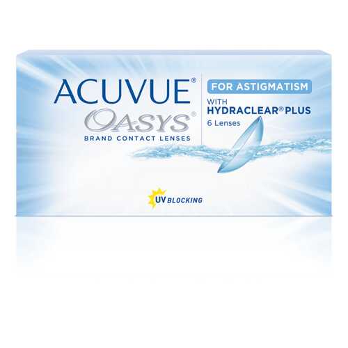 Контактные линзы Acuvue Oasys for Astigmatism with Hydraclear Plus 6 линз -0,75/-1,25/160 в Живика