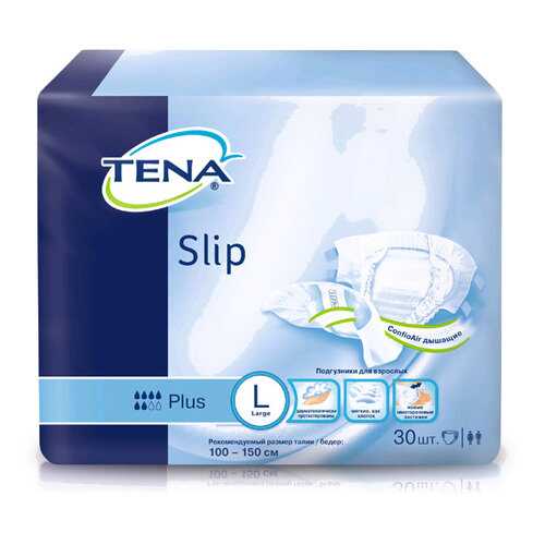 Подгузники для взрослых Tena Slip Plus L дыщащие 30 шт. в Живика