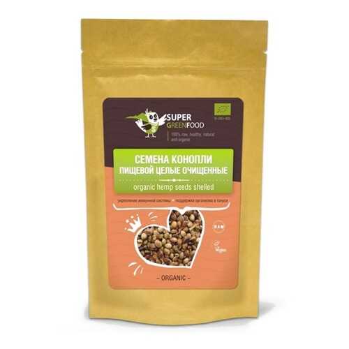 Семена конопли пищевой целые очищенные, 150 гр, Super Green Food в Живика